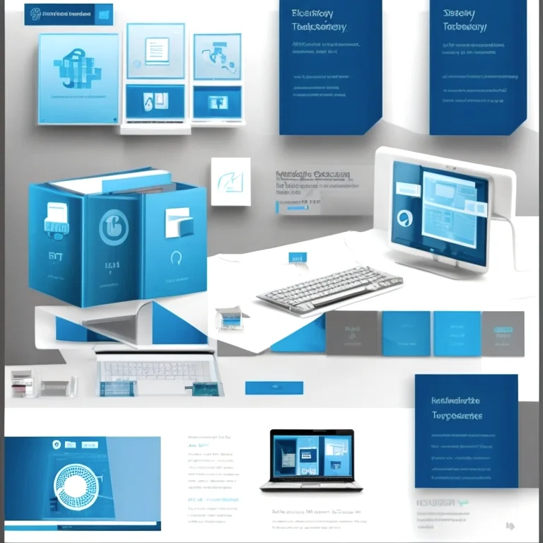 Business team collaborating over software interface